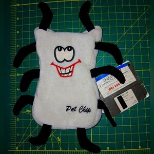 Y2K plush computer chip